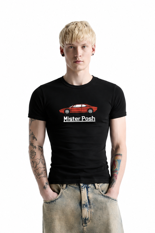 BABY TEE POSH CARS BLACK
