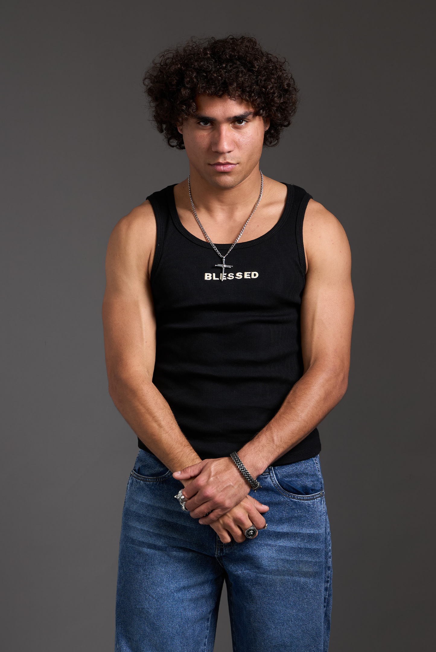TANK RIB BLESSED BLACK