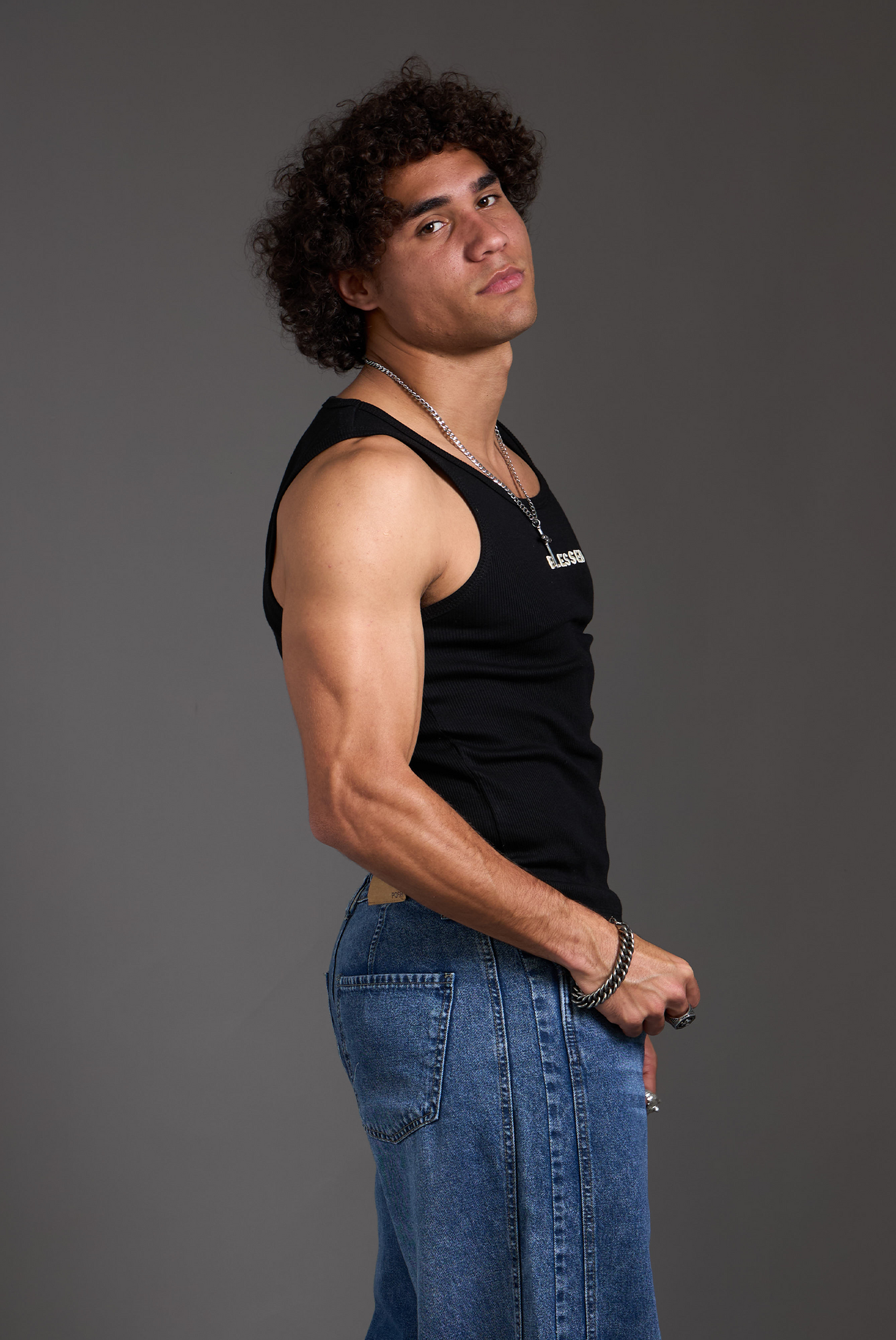 TANK RIB BLESSED BLACK