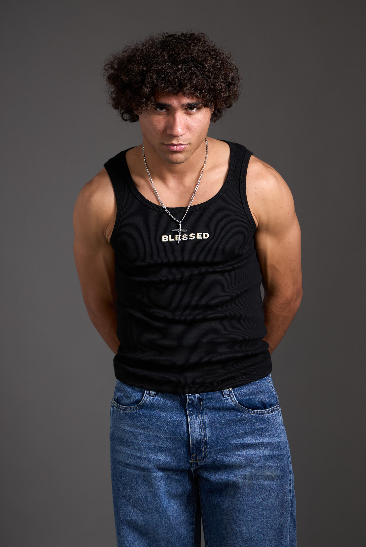 TANK RIB BLESSED BLACK