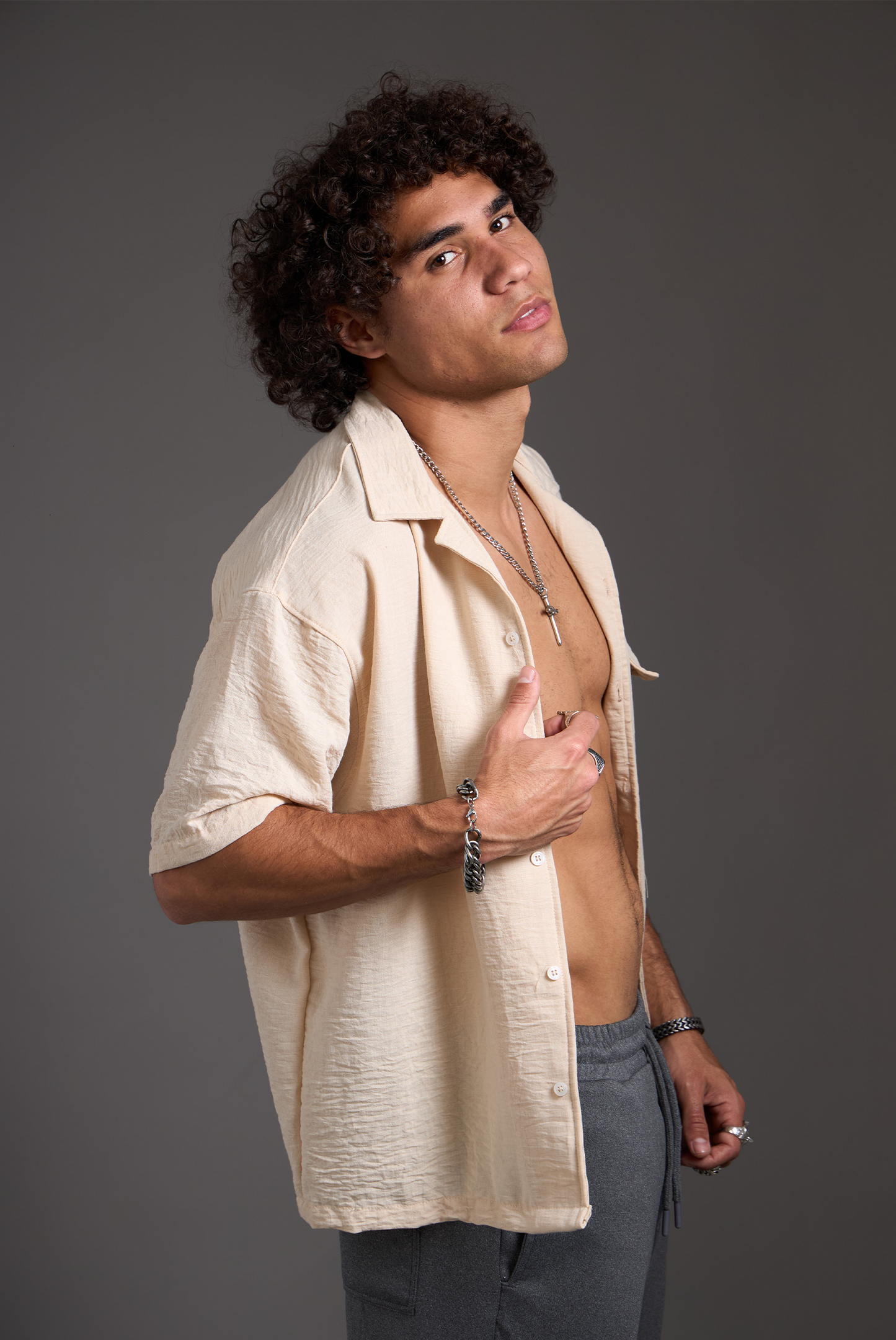 CAMISA BLESSED BEIGE TEXTURA