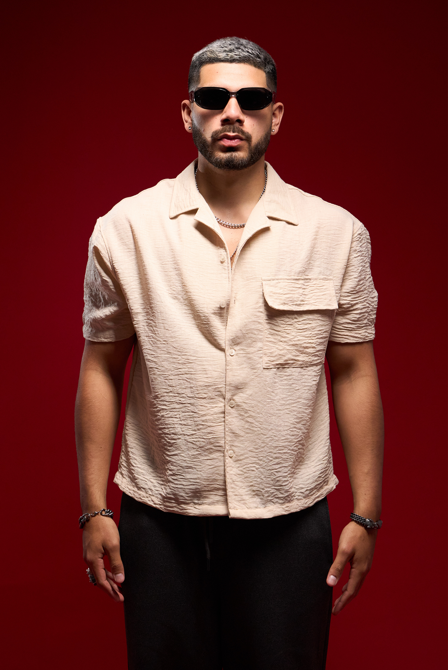 CAMISA BLESSED BEIGE TEXTURA