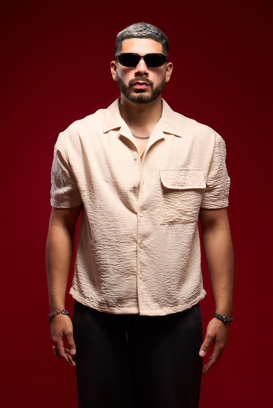 CAMISA BLESSED BEIGE TEXTURA
