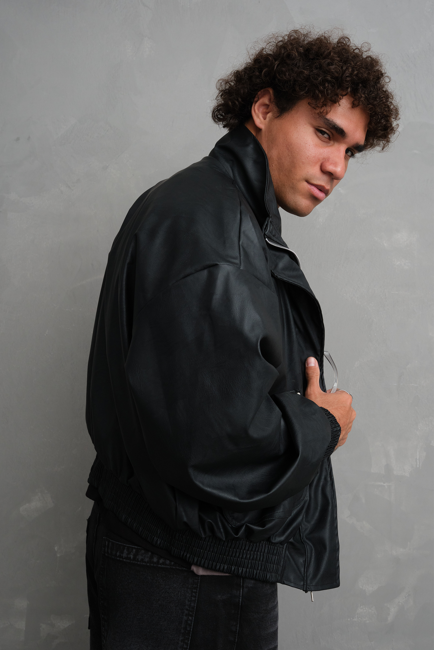 CASACA CUERINA  FILP BLACK