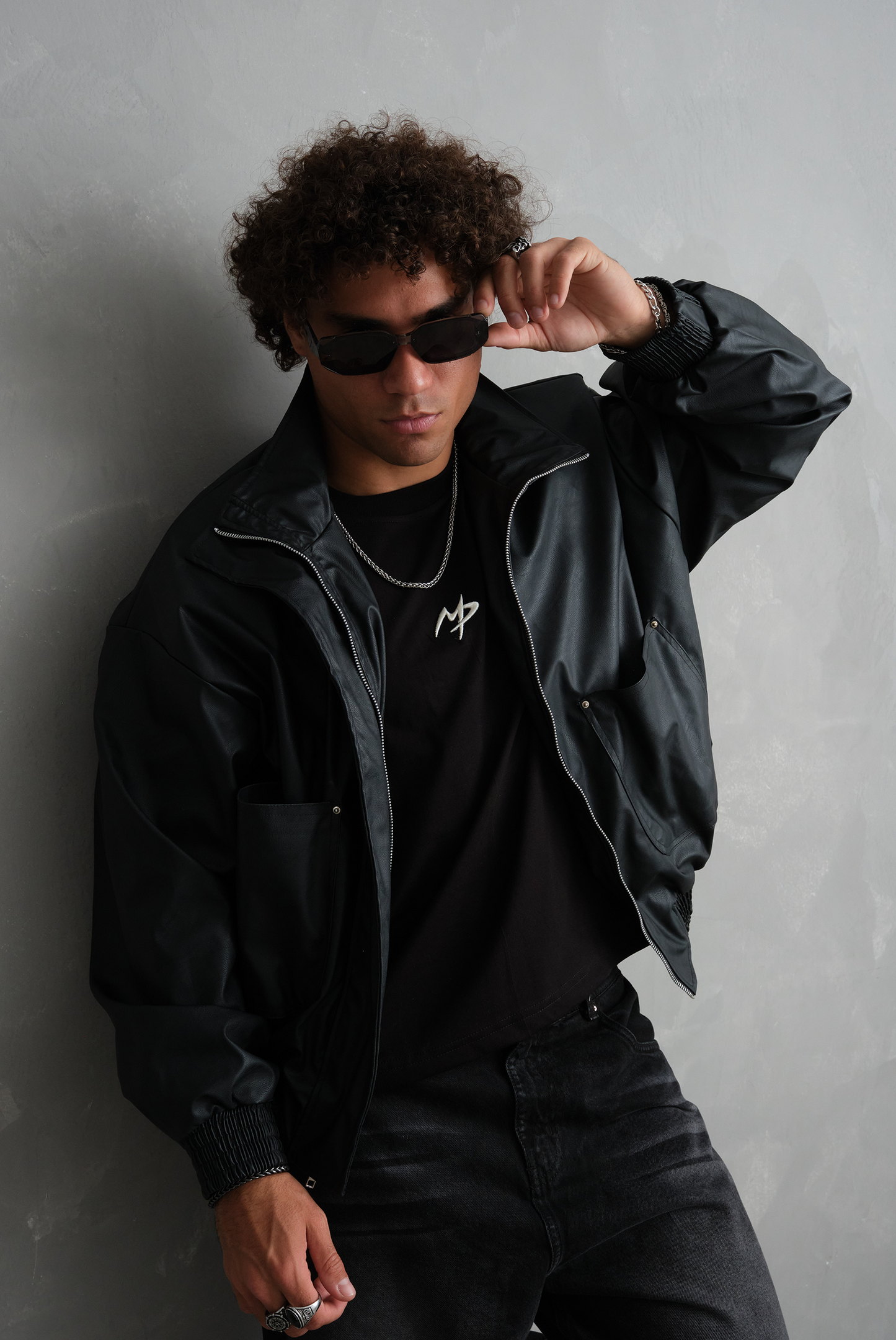 CASACA CUERINA  FILP BLACK