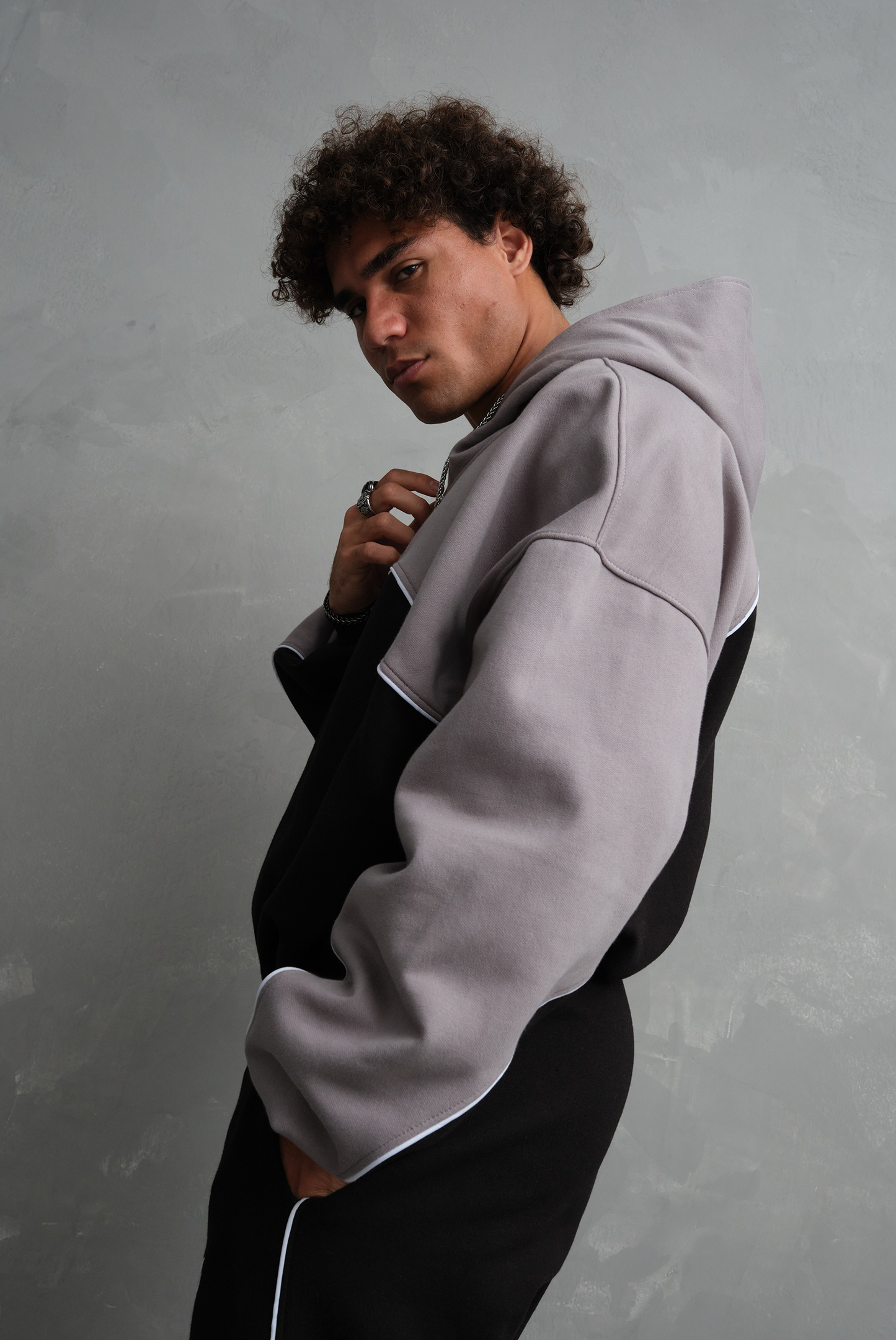 HODDIE ZERO BI TONO BLACK