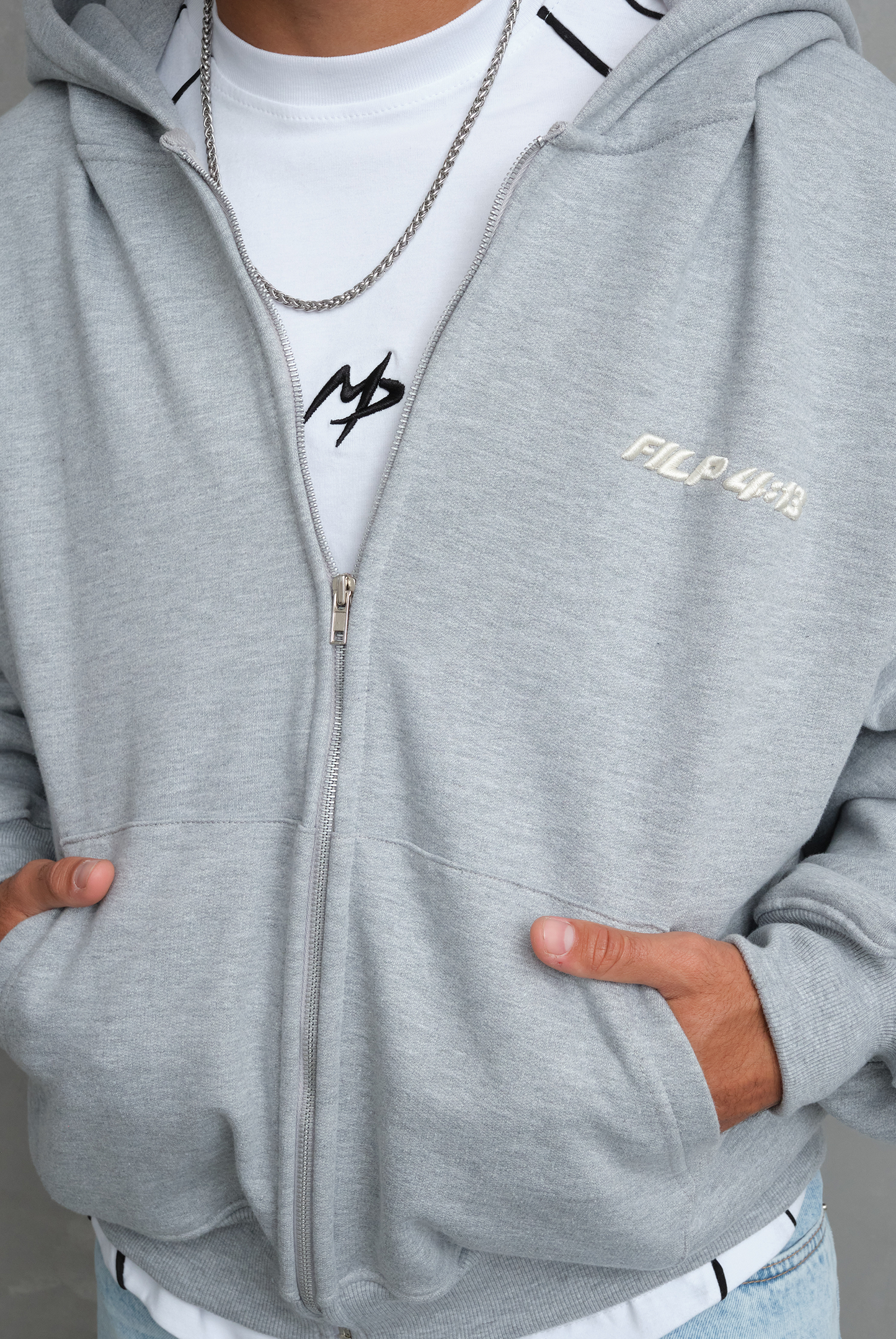 ZIP HODDIE FILP MELANGE