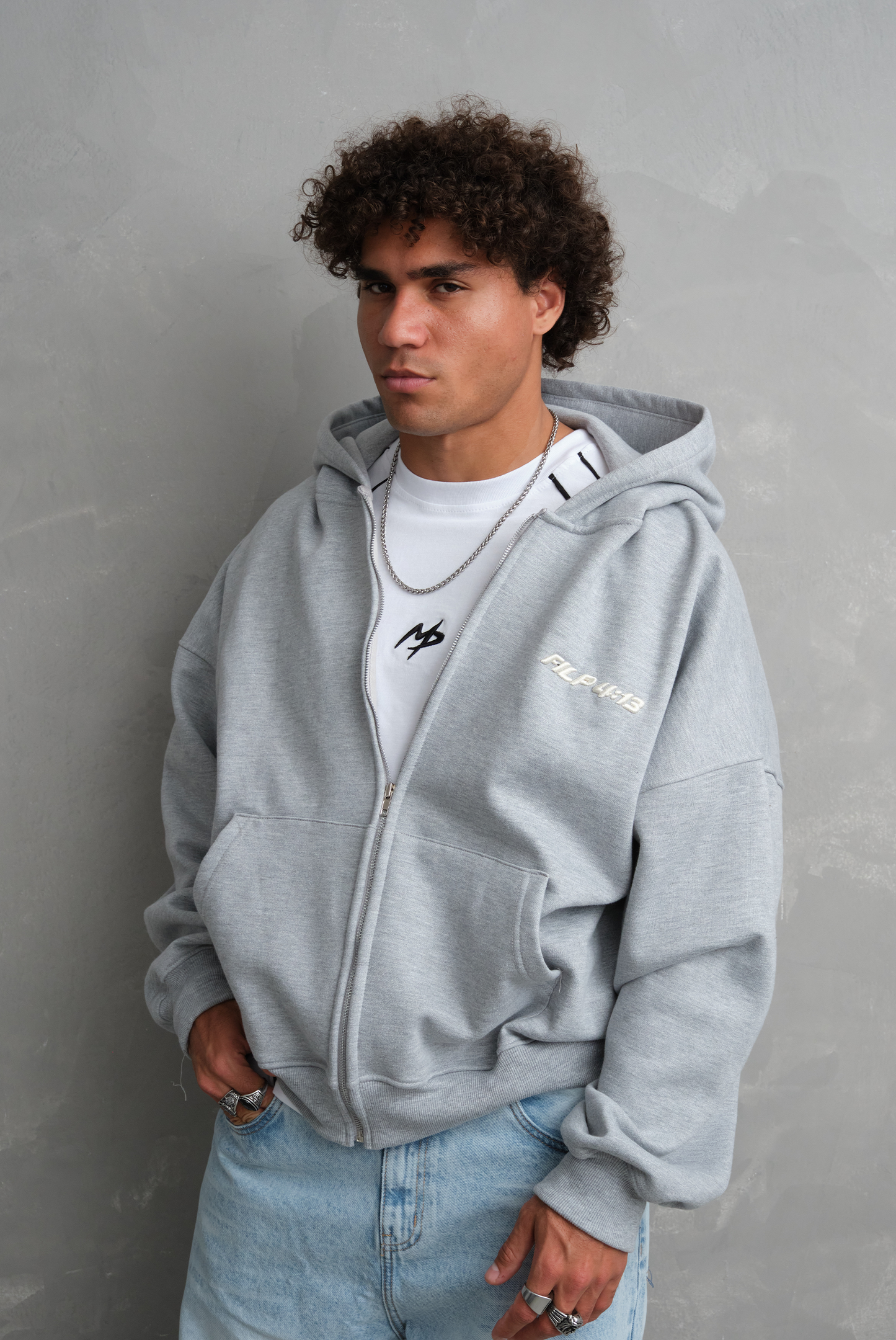 ZIP HODDIE FILP MELANGE