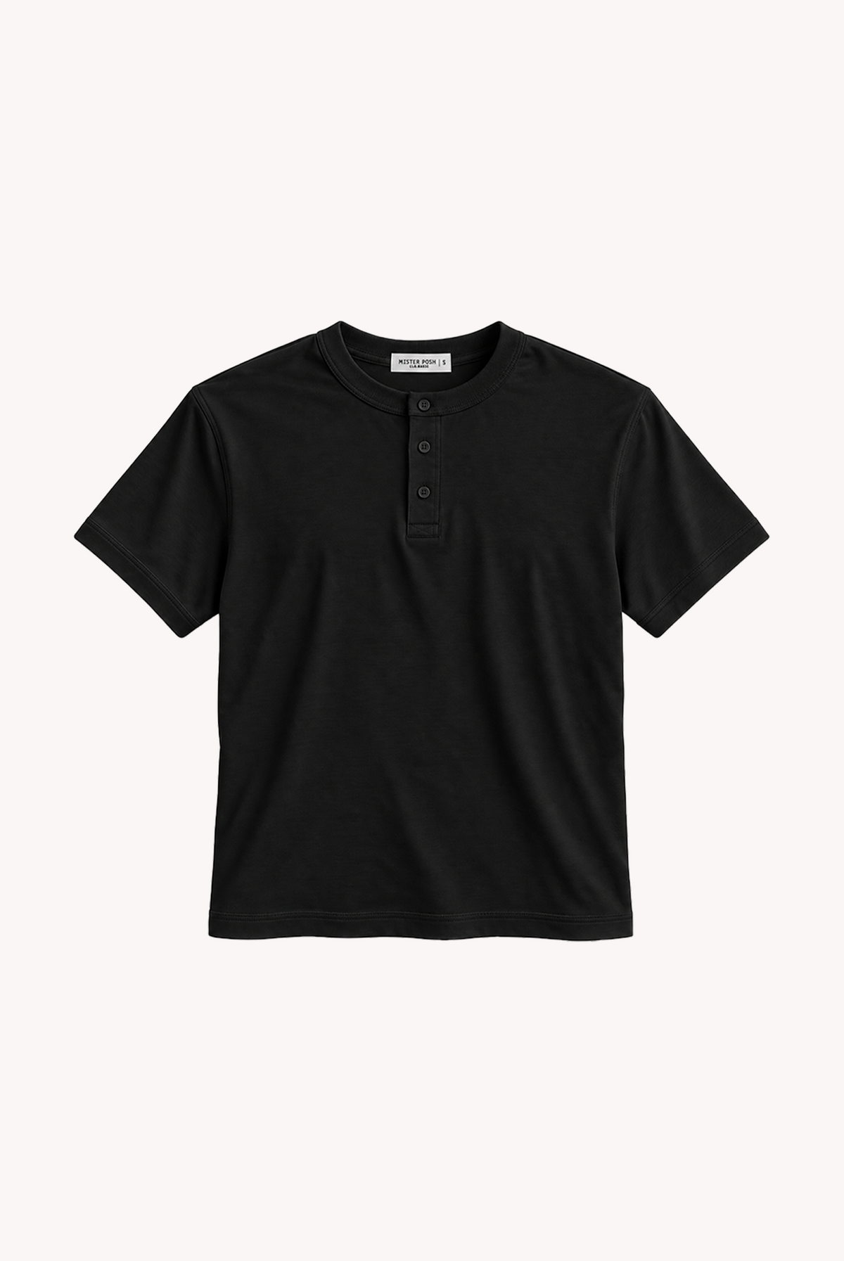CAMISETA HENLEY M/C BLAK