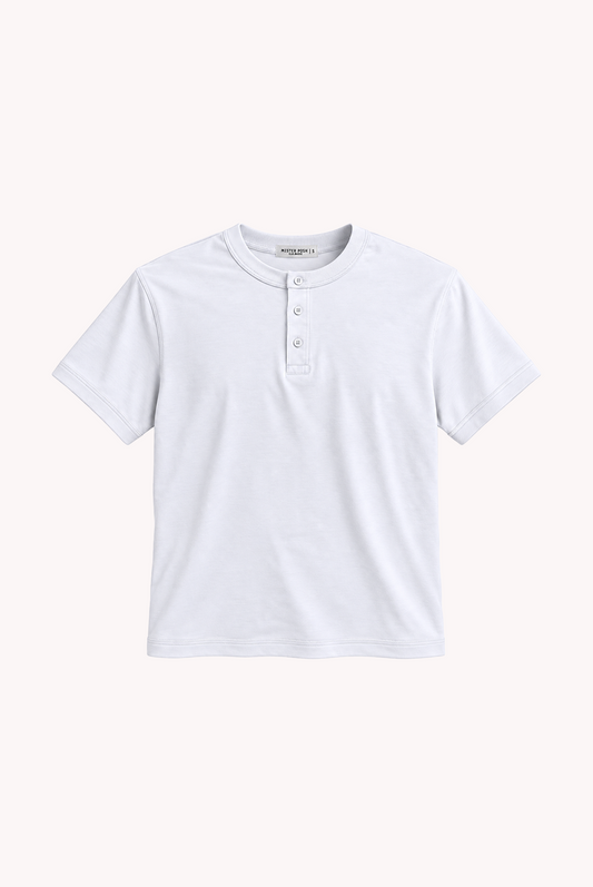 CAMISETA HENLEY M/C WHITE