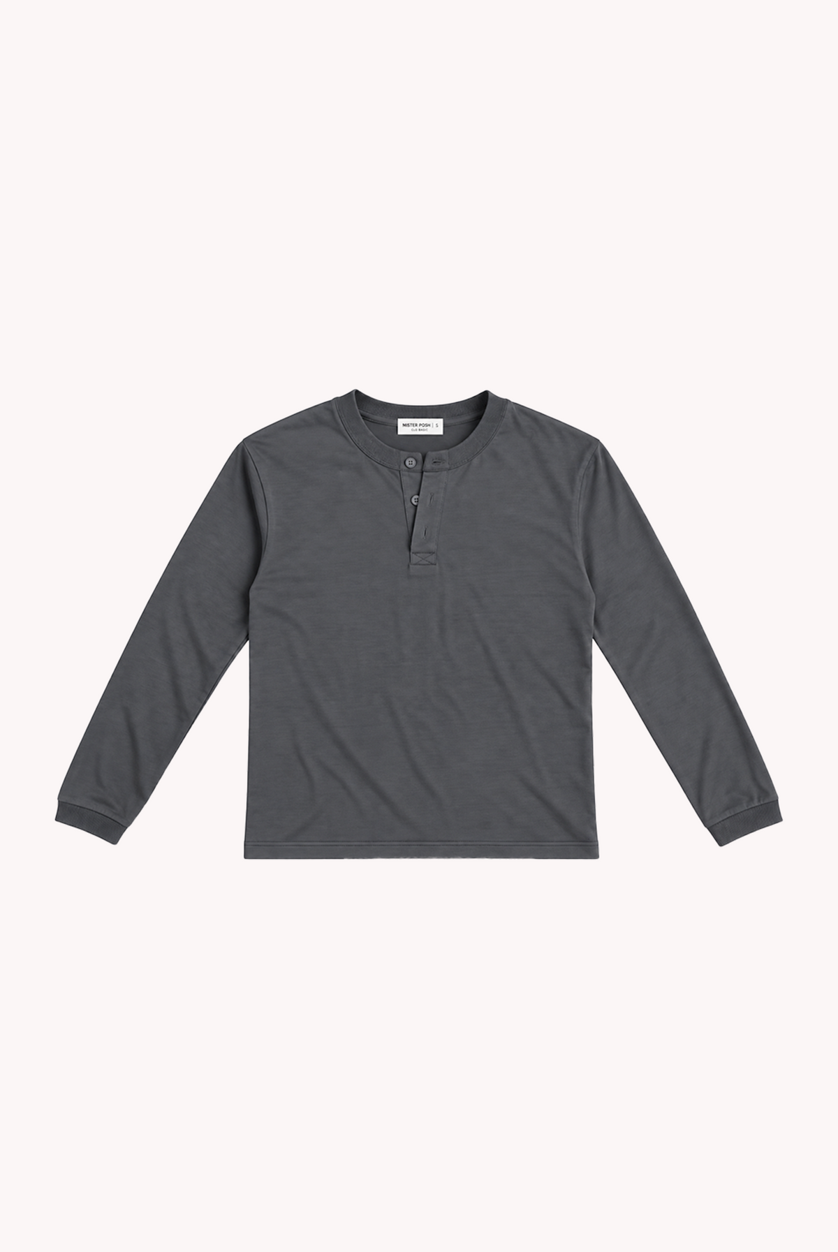 CAMISETA HENLEY M/L GREY