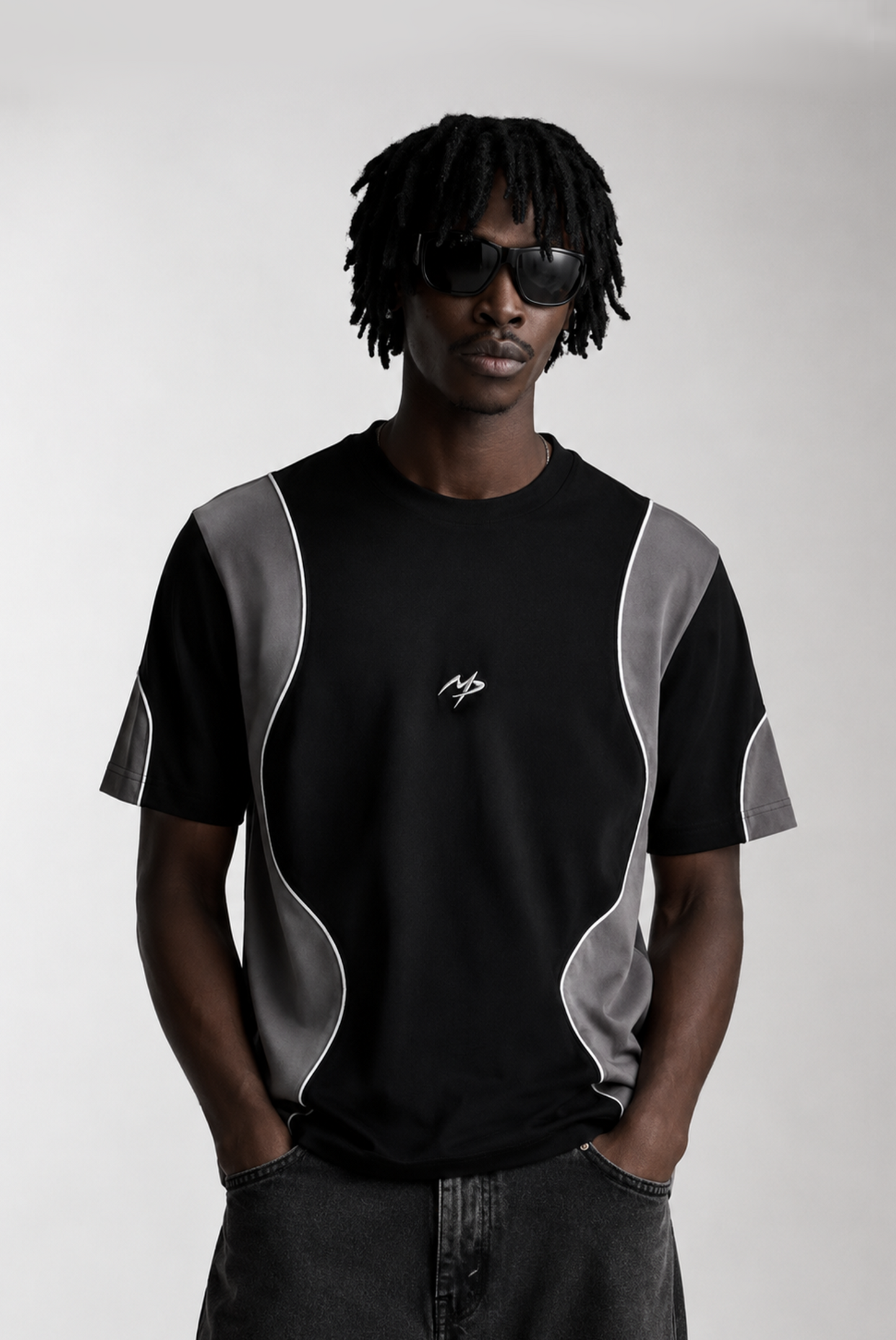 POLO SUPER ABSTRACTO BLACK/GRIS