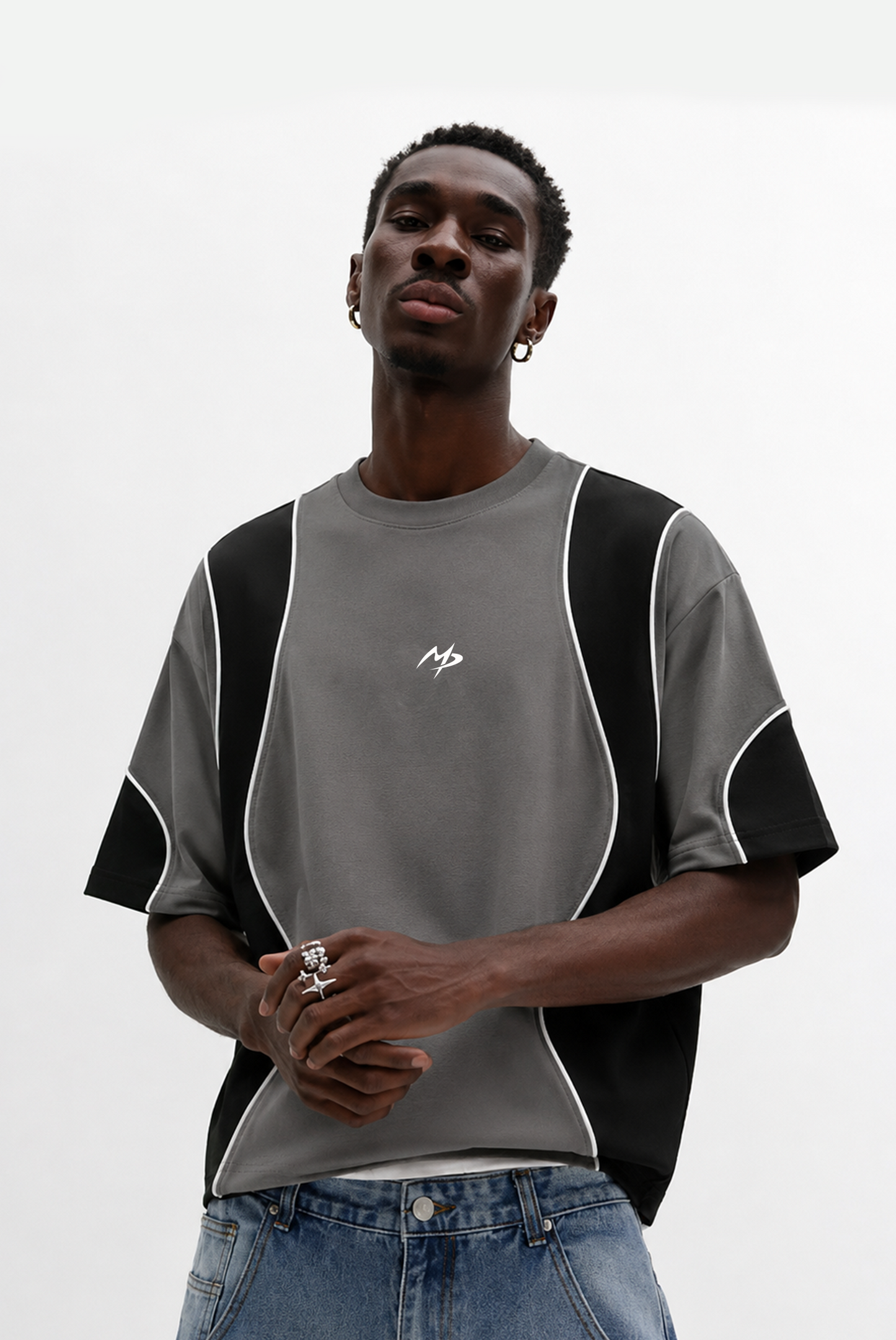 POLO SUPER ABSTRACTO GRIS/BLACK