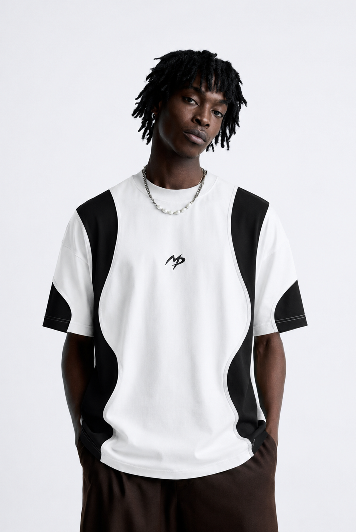 POLO SUPER ABSTRACTO WHITE/BLACK