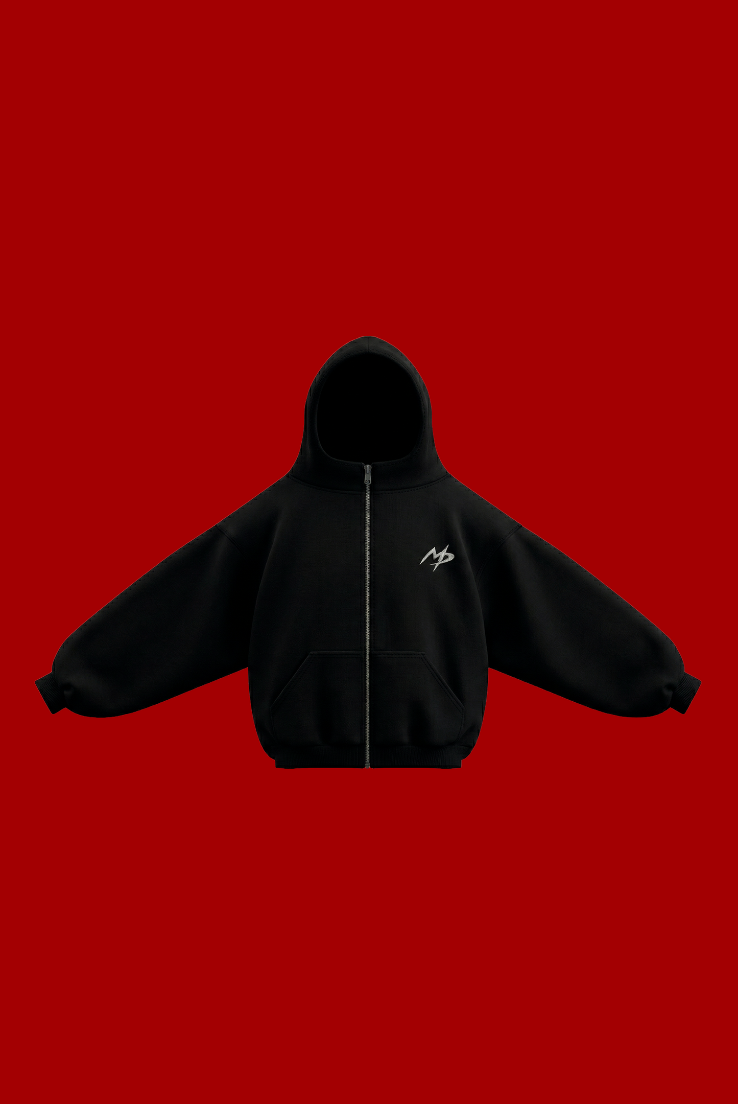 ZIP HOODIE FRANELA BLACK
