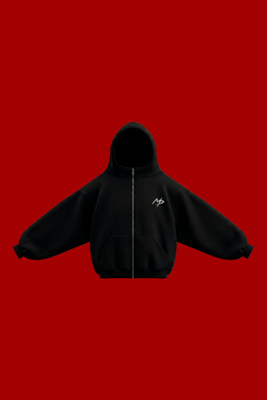 ZIP HOODIE FRANELA BLACK
