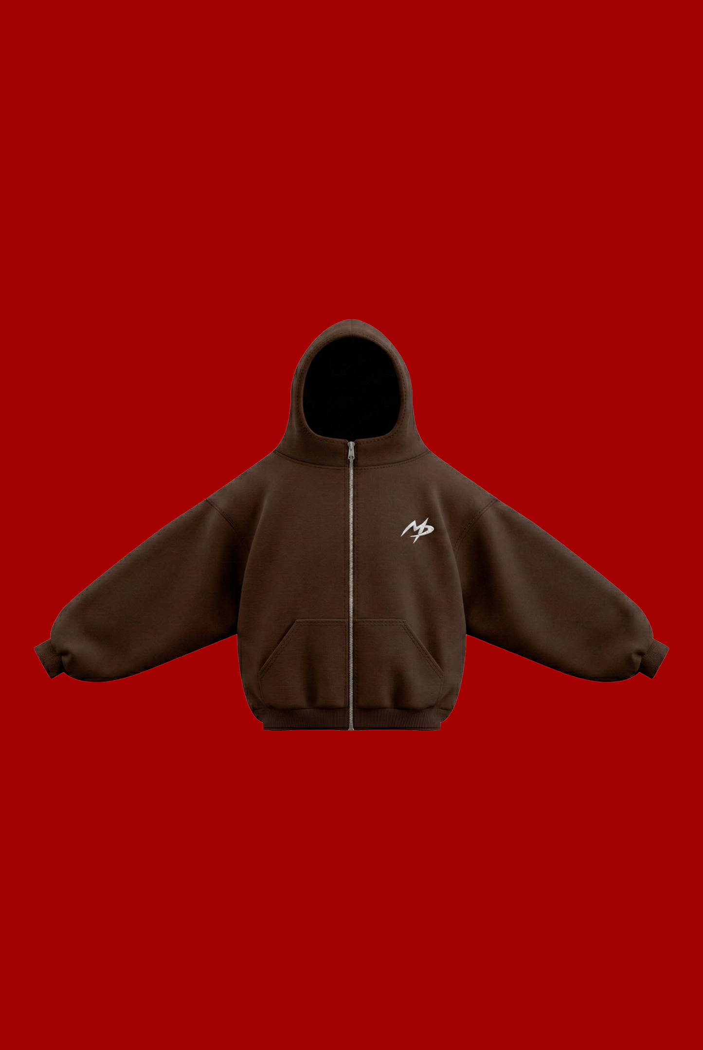 ZIP HOODIE FRANELA BROWN