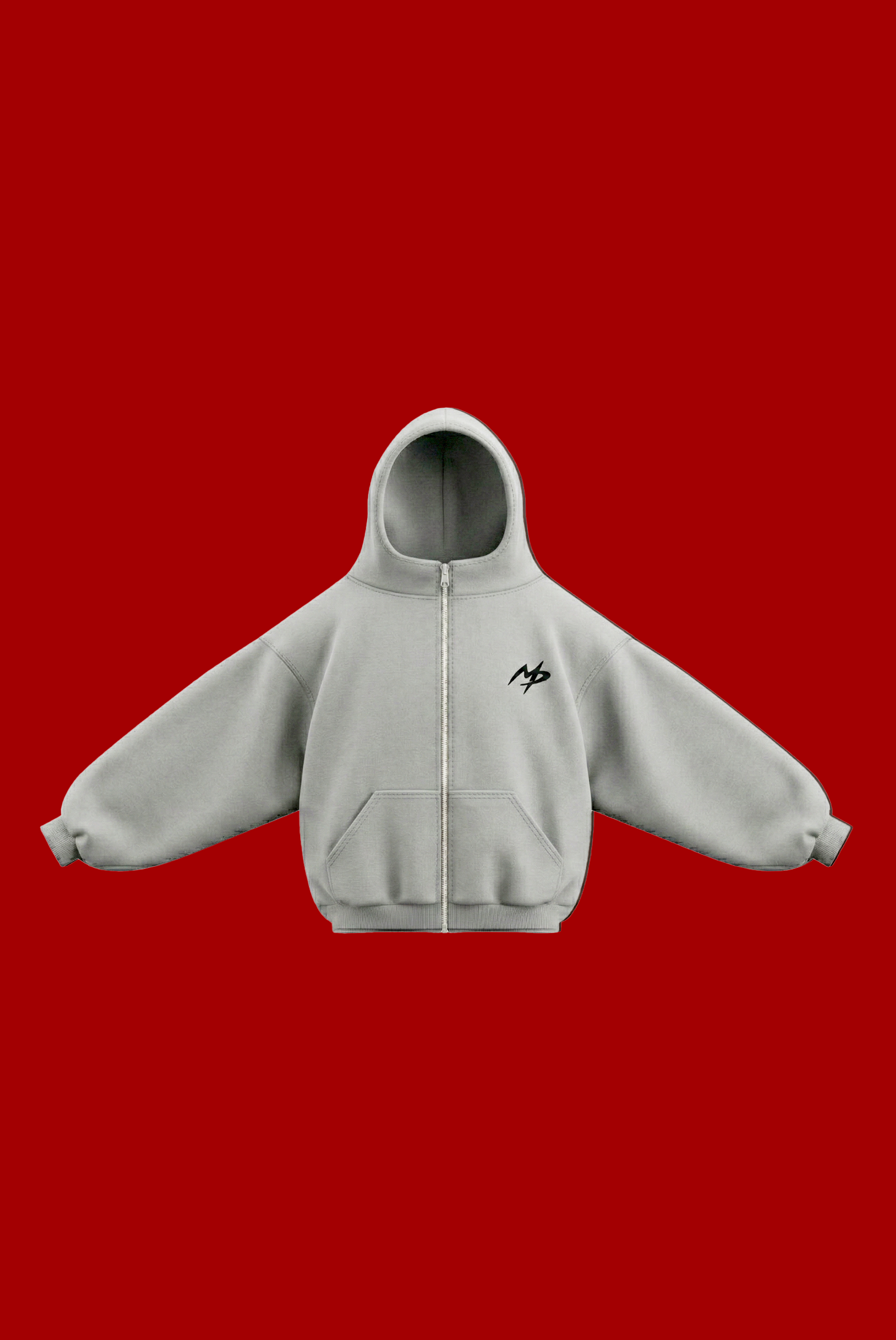 ZIP HOODIE FRANELA GRIS