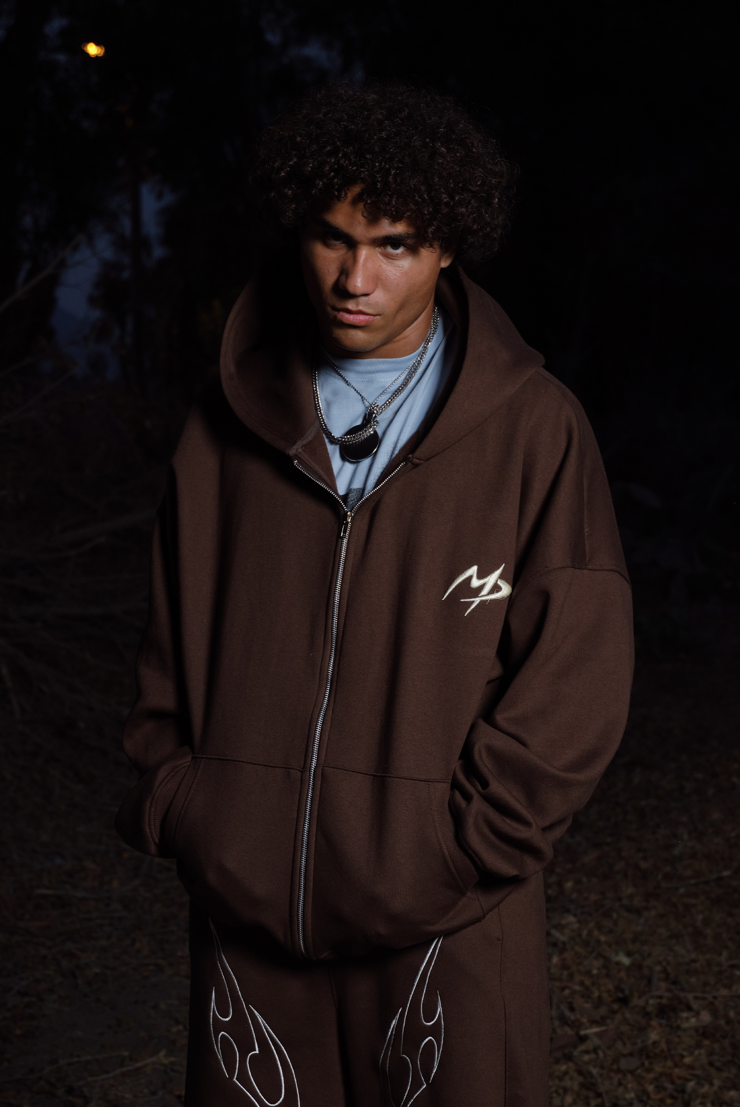 ZIP HOODIE FRANELA BROWN